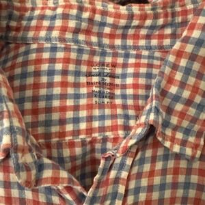J. Crew Red and Blue Gingham Button-Down Shirt